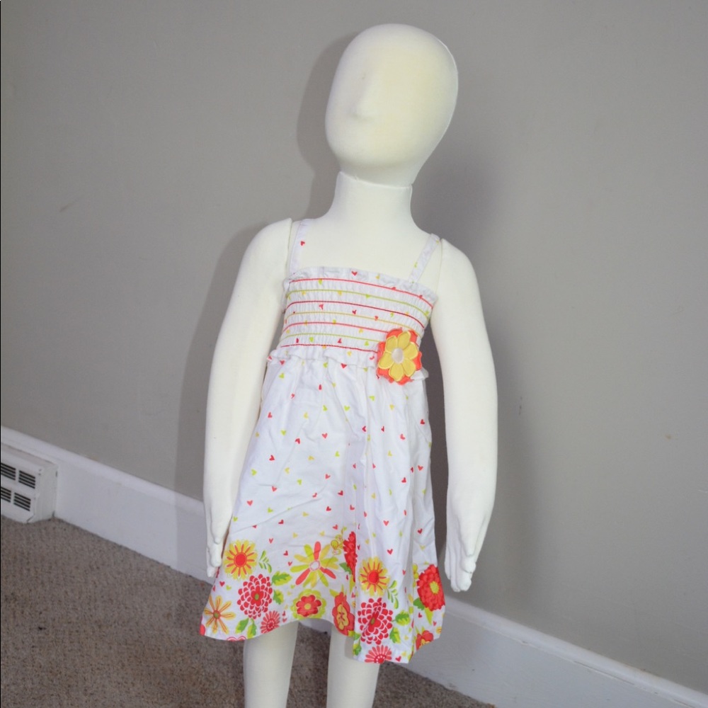 Girl’s White Floral Dress